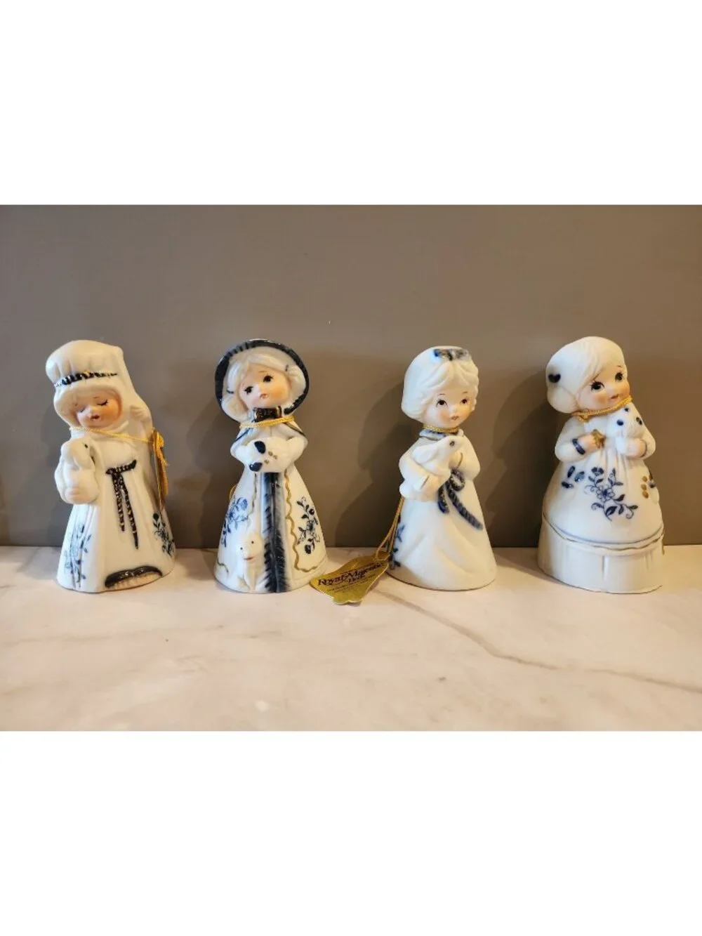 Lot of 4~NWT~Vintage~Jasco~Royal Majestic Bells~Ladies~Shepherd~Bunny~Mushroom++